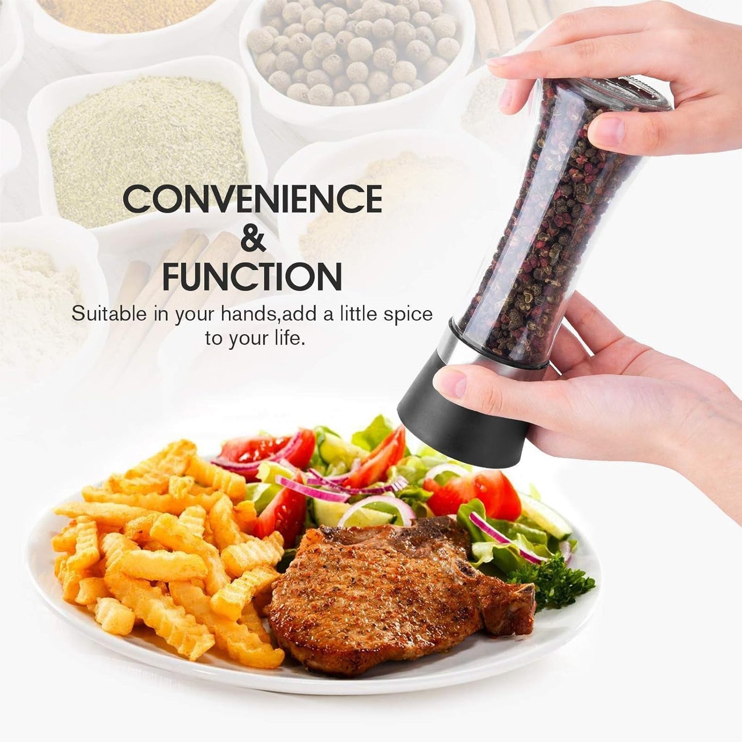 GLASS SALT PEPPER GRINDER