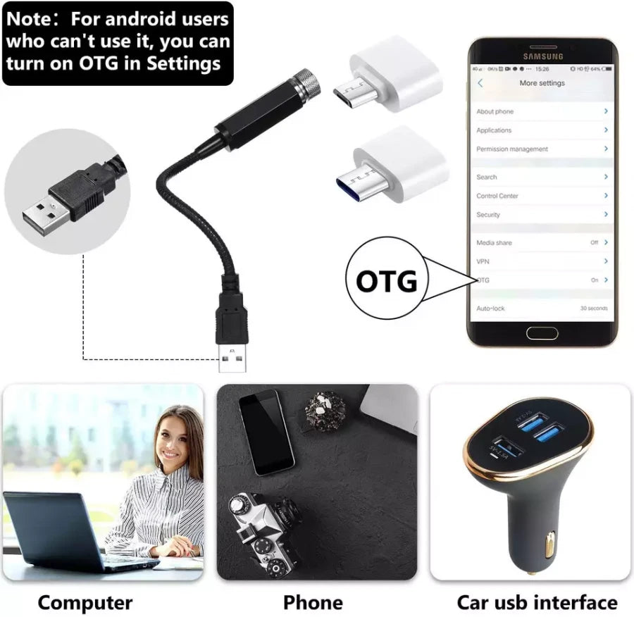 USB LED CAR PROJECTOR DECORATIVE LIGHT