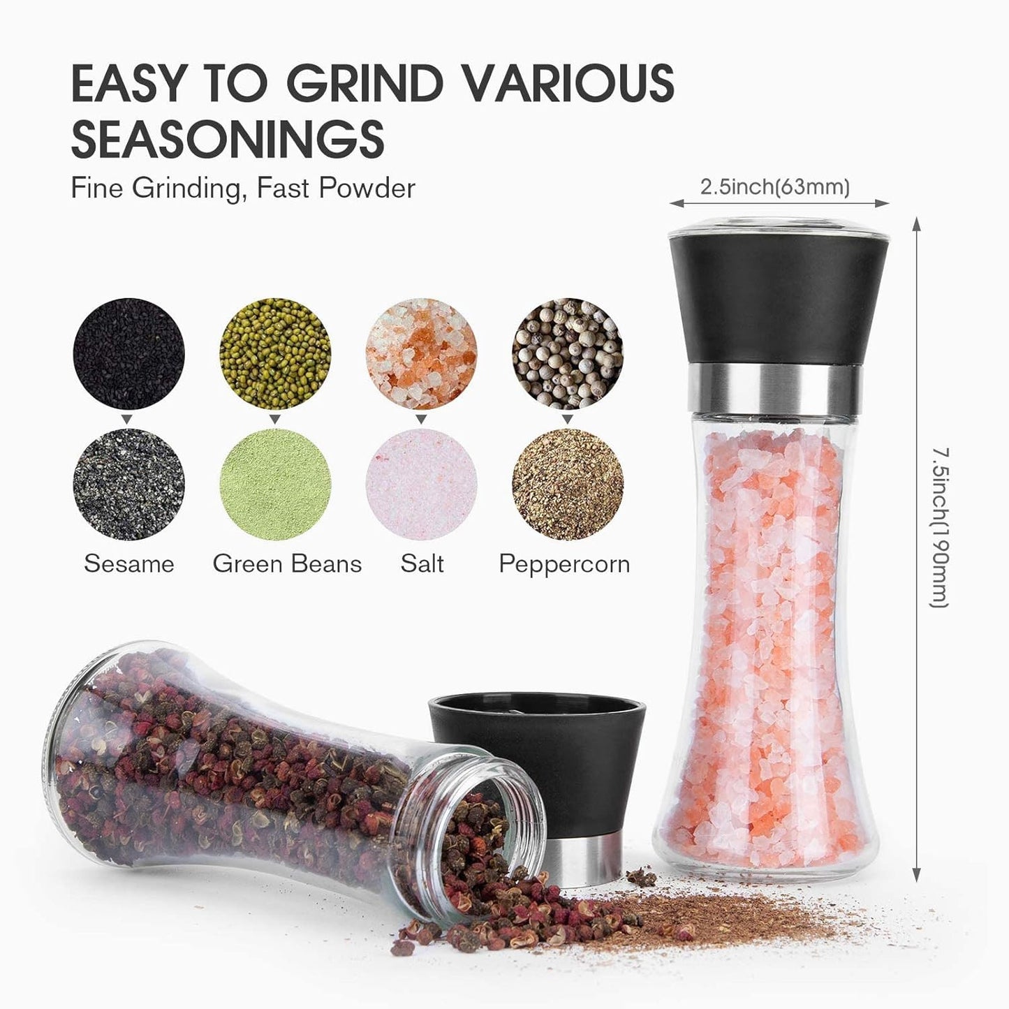 GLASS SALT PEPPER GRINDER