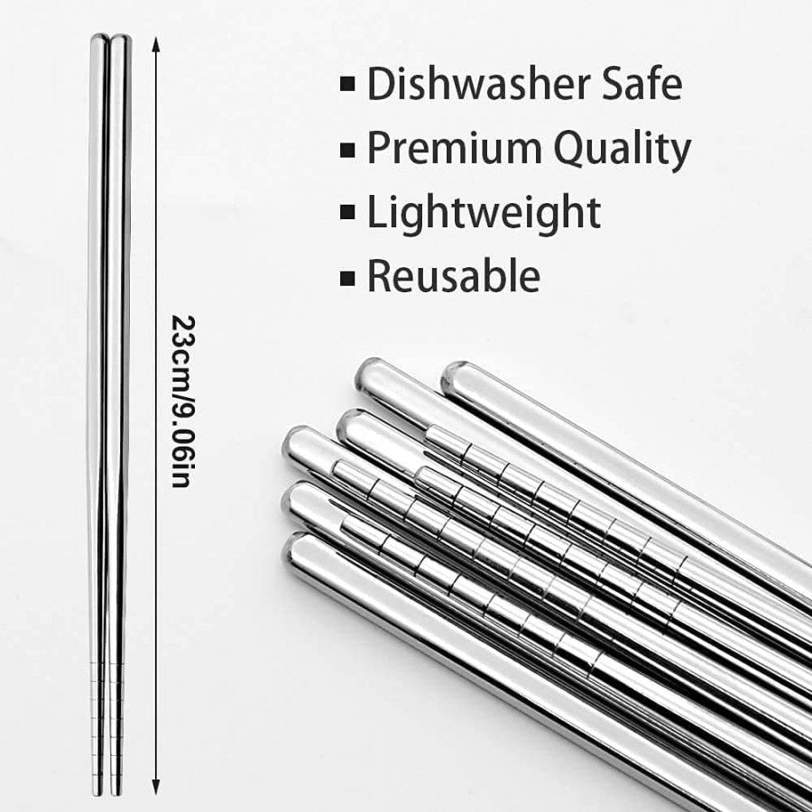 SET OF 5 STAINLESS STEEL CHOPSTICK